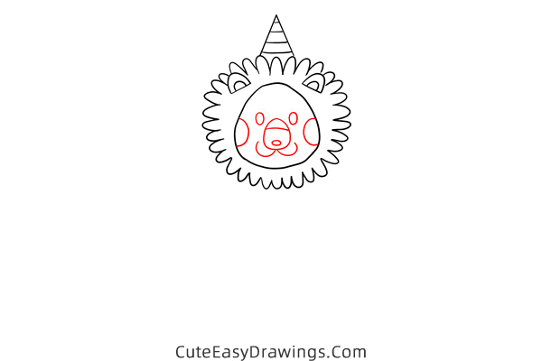 how to draw a circus lion - www.cuteeasydrawings.com
