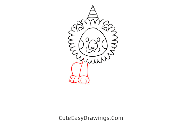 how to draw a circus lion - www.cuteeasydrawings.com