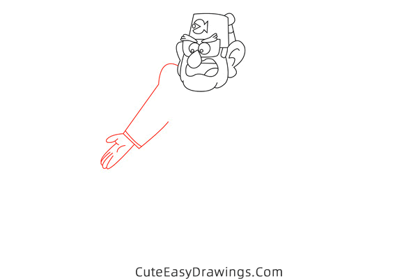 how to draw stan pines from gravity falls - www.cuteeasydrawings.com