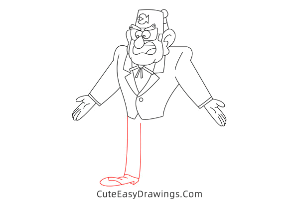 how to draw stan pines from gravity falls - www.cuteeasydrawings.com