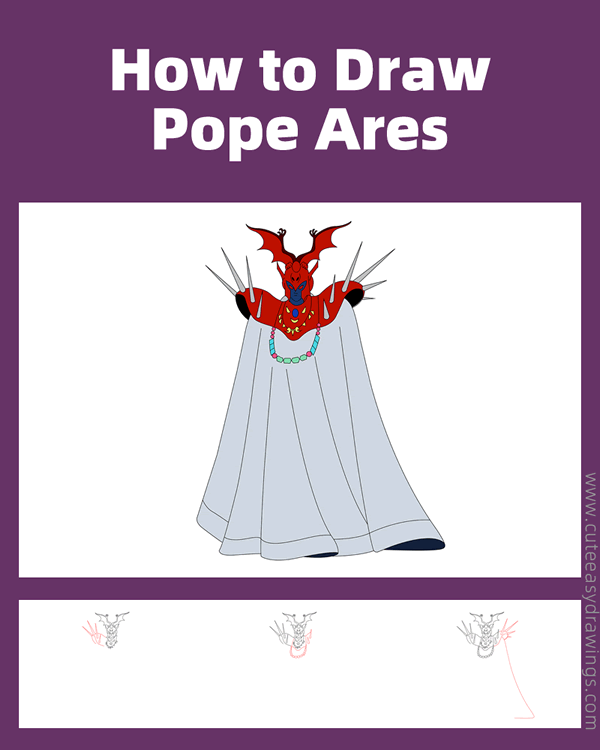 how to draw pope ares from saint seiya - www.cuteeasydrawings.com