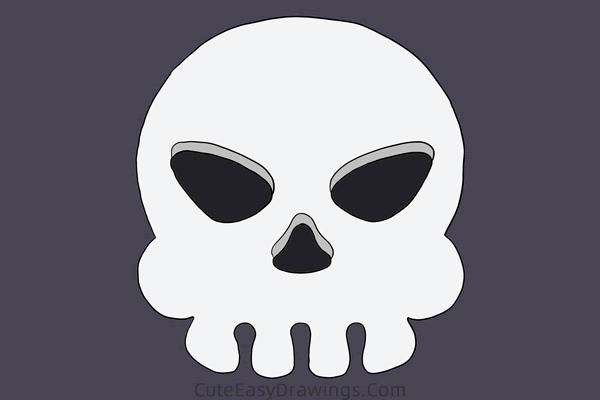 how to draw a skull easy - www.cuteeasydrawings.com