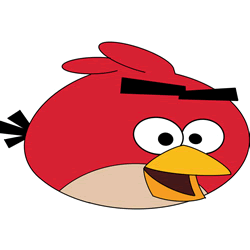 How to Draw Red from Angry Birds Step by Step
