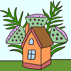 How to Draw a Cabin in the Woods Step by Step