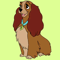 How to Draw Lady from Lady and the Tramp Step by Step