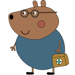 How to Draw Doctor Brown Bear from Peppa Pig Step by Step