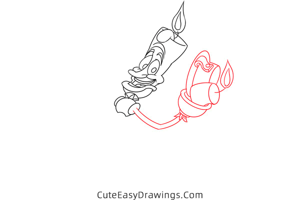 how to draw lumiere from beauty and the beast - www.cuteeasydrawings.com