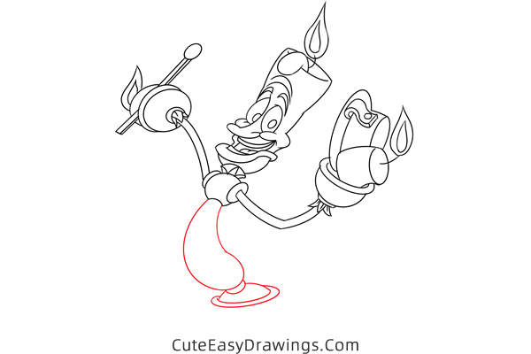 how to draw lumiere from beauty and the beast - www.cuteeasydrawings.com