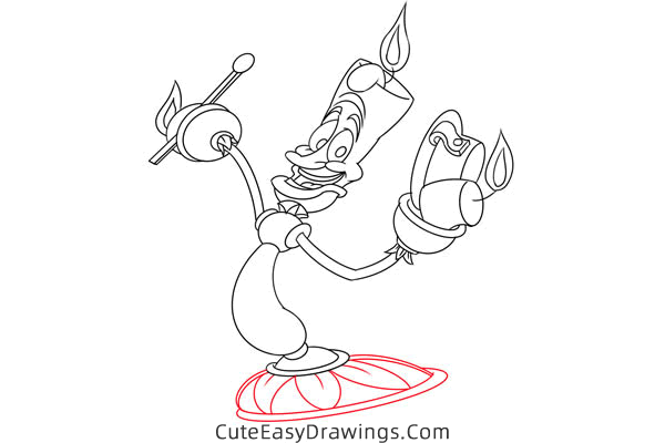 how to draw lumiere from beauty and the beast - www.cuteeasydrawings.com