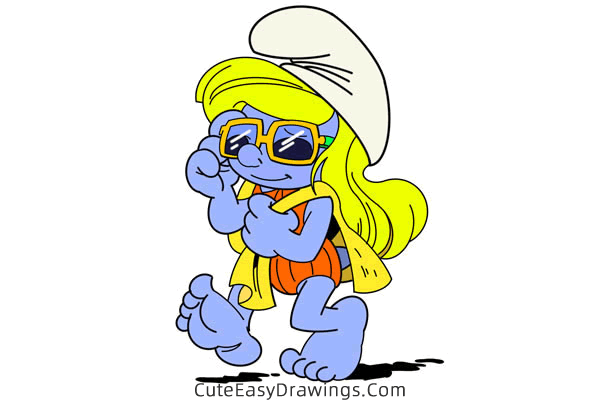 how to draw smurfette from the smurfs - www.cuteeasydrawings.com