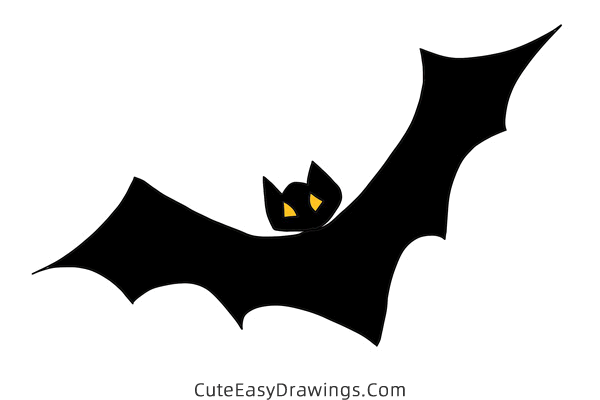 how to draw a halloween bat easy - www.cuteeasydrawings.com