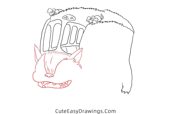 how to draw catbus from my neighbor totoro - www.cuteeasydrawings.com