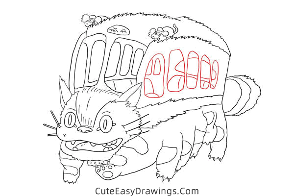 how to draw catbus from my neighbor totoro - www.cuteeasydrawings.com