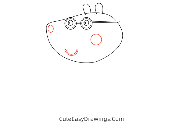 how to draw doctor brown bear from peppa pig - www.cuteeasydrawings.com