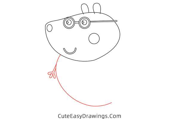 how to draw doctor brown bear from peppa pig - www.cuteeasydrawings.com