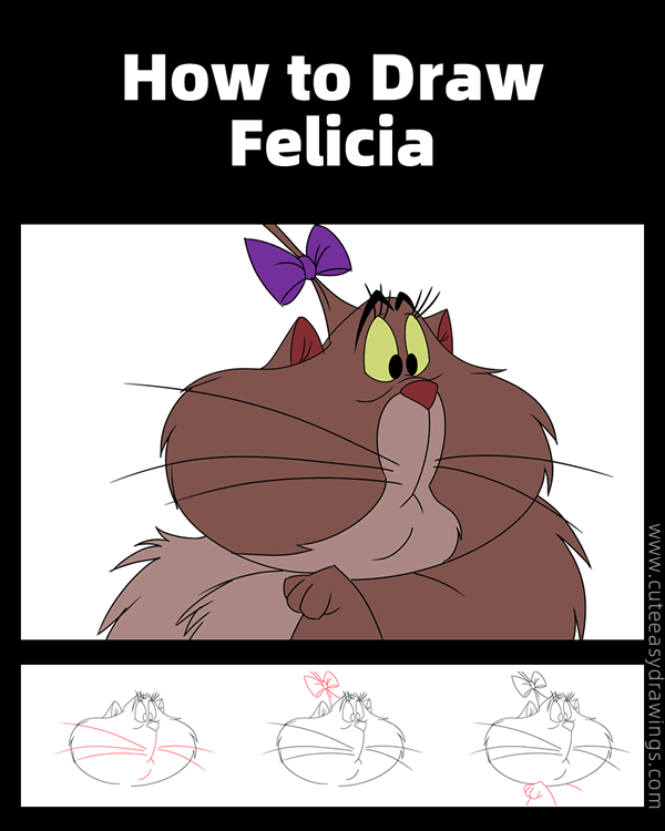 how to draw felicia from the great mouse detective - www.cuteeasydrawings.com