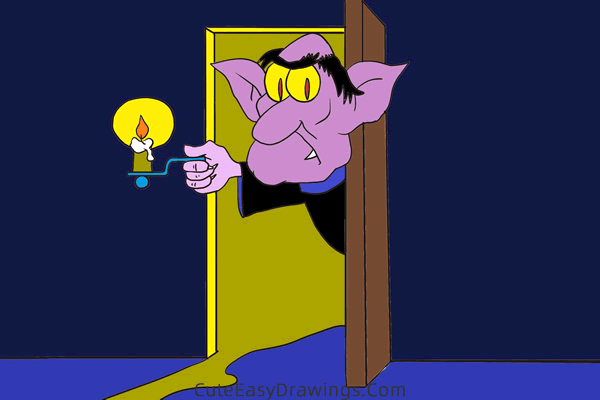 how to draw a vampire at night - www.cuteeasydrawings.com