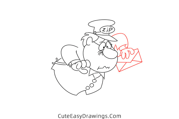 how to draw the postman from frosty the snowman - www.cuteeasydrawings.com