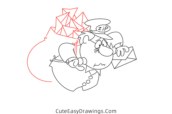 how to draw the postman from frosty the snowman - www.cuteeasydrawings.com