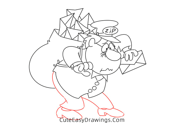 how to draw the postman from frosty the snowman - www.cuteeasydrawings.com