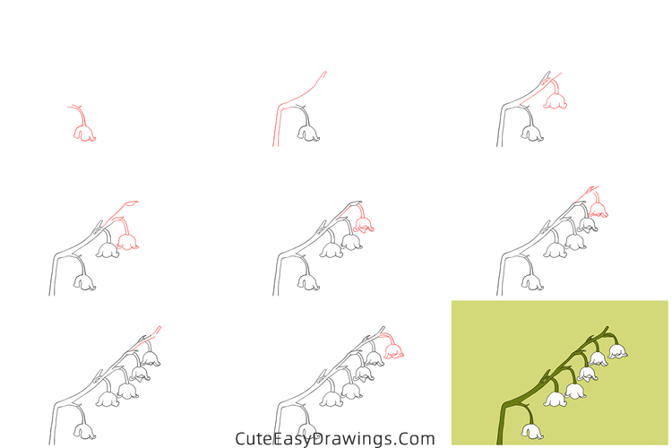 how to draw a lily of the valley - www.cuteeasydrawings.com
