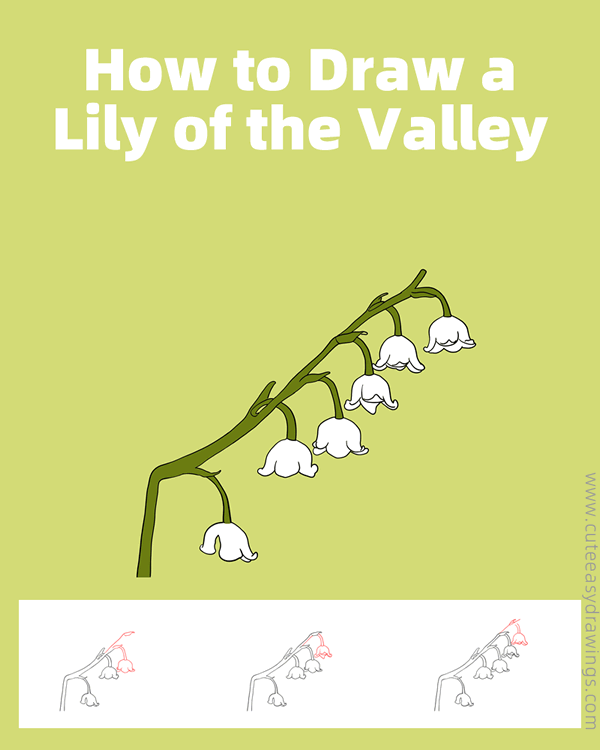how to draw a lily of the valley - www.cuteeasydrawings.com