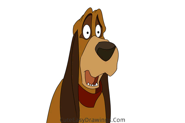 how to draw waylon from the fox and the hound - www.cuteeasydrawings.com