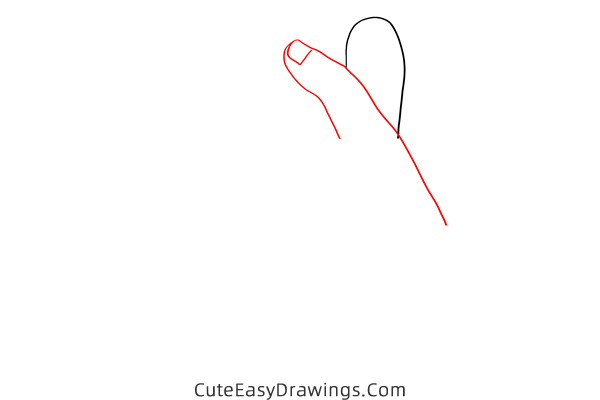 how to draw a finger heart - www.cuteeasydrawings.com