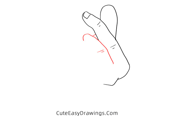 how to draw a finger heart - www.cuteeasydrawings.com
