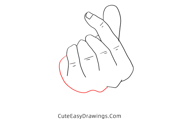 how to draw a finger heart - www.cuteeasydrawings.com