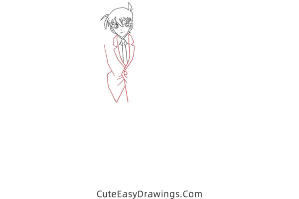 how to draw shinichi kudo from detective conan - www.cuteeasydrawings.com