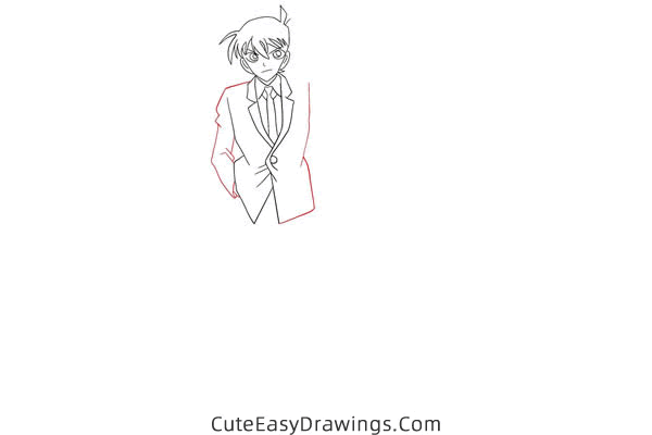 how to draw shinichi kudo from detective conan - www.cuteeasydrawings.com