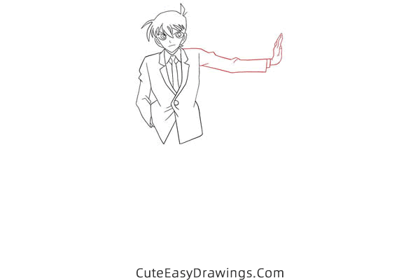 how to draw shinichi kudo from detective conan - www.cuteeasydrawings.com