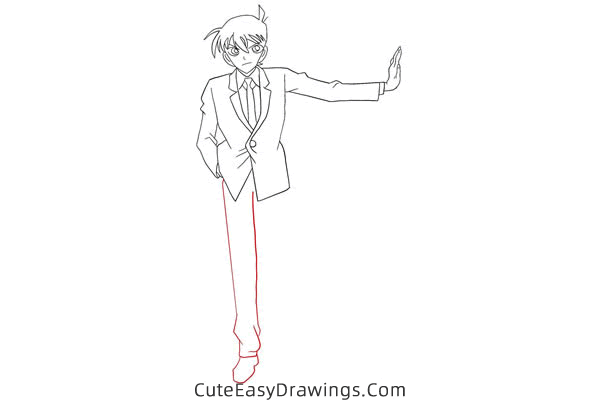 how to draw shinichi kudo from detective conan - www.cuteeasydrawings.com