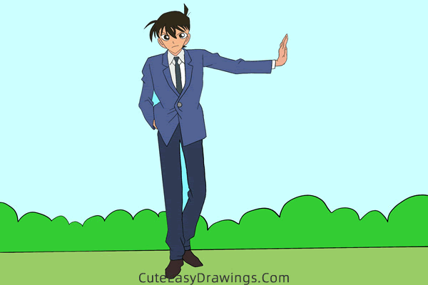 how to draw shinichi kudo from detective conan - www.cuteeasydrawings.com