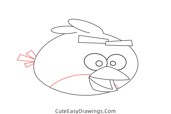 how to draw red from angry birds - www.cuteeasydrawings.com