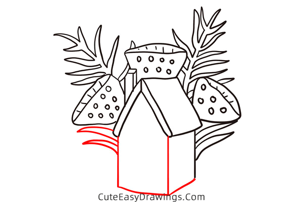 how to draw a cabin in the woods - www.cuteeasydrawings.com