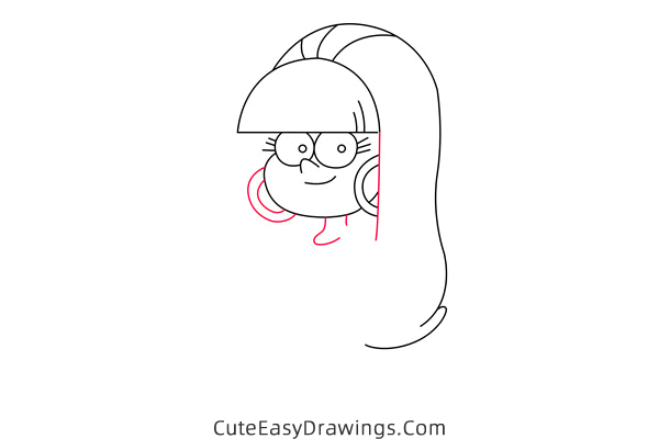 how to draw pacifica northwest from gravity falls - www.cuteeasydrawings.com