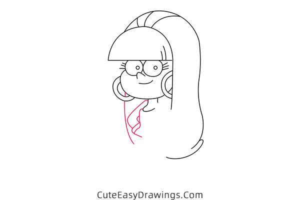 how to draw pacifica northwest from gravity falls - www.cuteeasydrawings.com