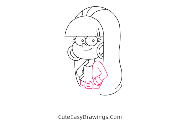 how to draw pacifica northwest from gravity falls - www.cuteeasydrawings.com