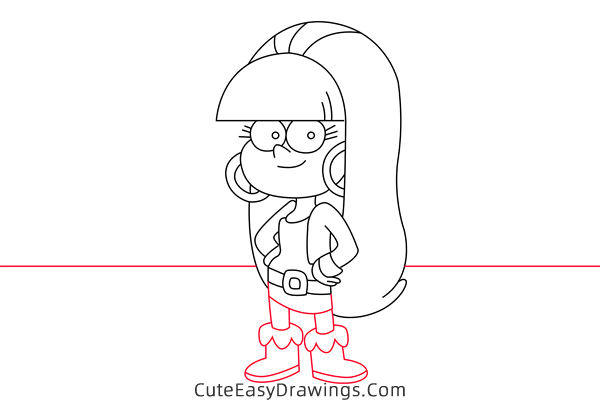 how to draw pacifica northwest from gravity falls - www.cuteeasydrawings.com
