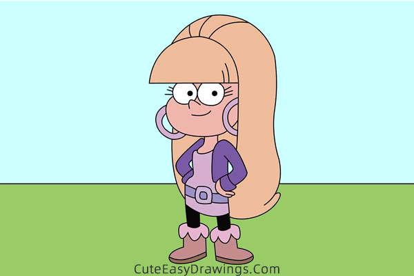 how to draw pacifica northwest from gravity falls - www.cuteeasydrawings.com