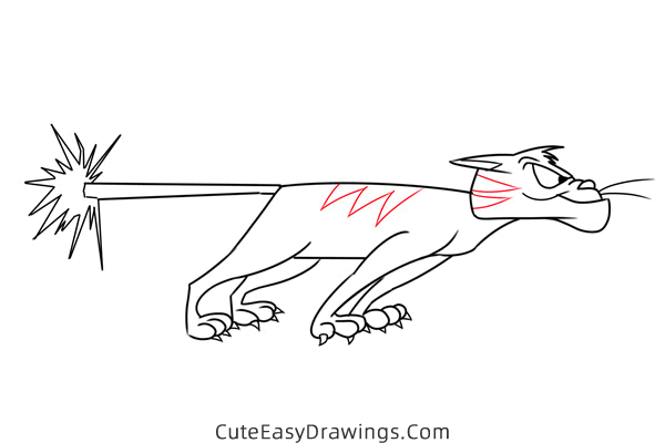 how to draw jaune tom from gay purr ee easy - www.cuteeasydrawings.com