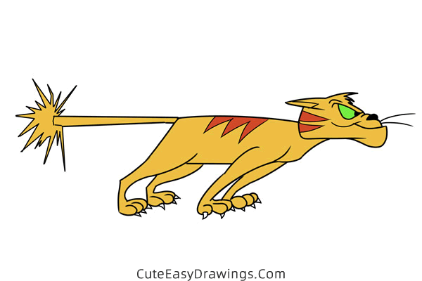 how to draw jaune tom from gay purr ee easy - www.cuteeasydrawings.com