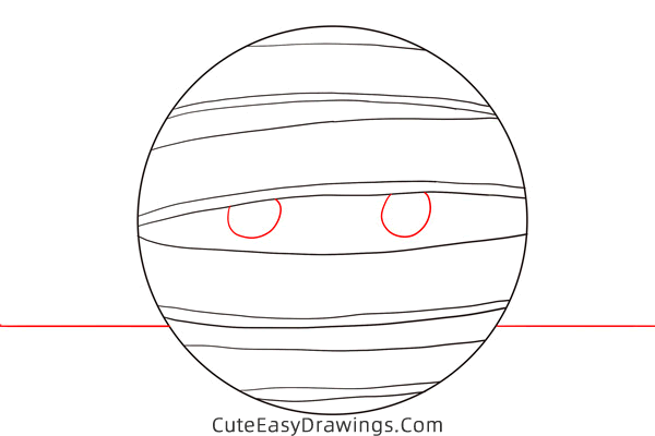 how to draw a mummy face - www.cuteeasydrawings.com