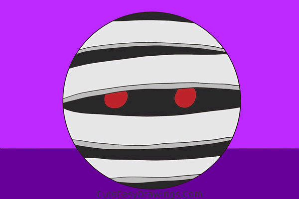 how to draw a mummy face - www.cuteeasydrawings.com