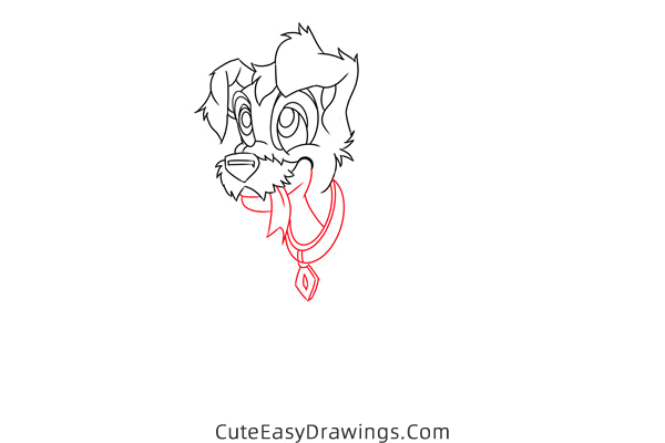 how to draw scamp from lady and the tramp - www.cuteeasydrawings.com