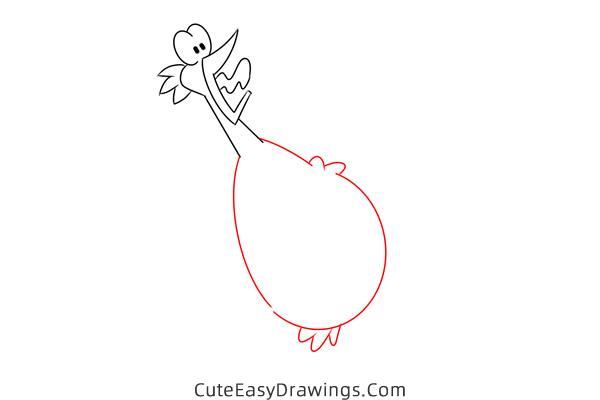how to draw a funny chicken - www.cuteeasydrawings.com