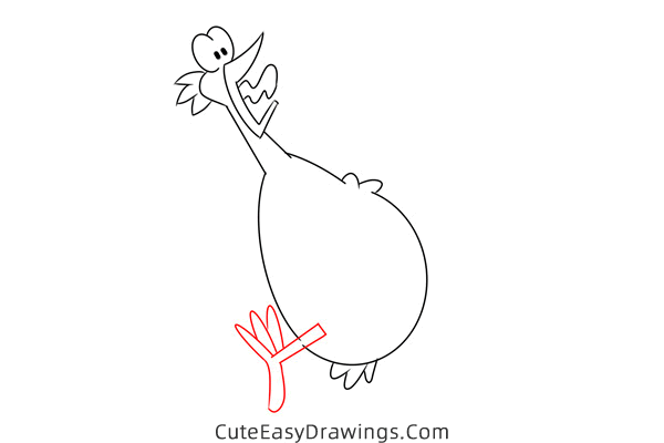 how to draw a funny chicken - www.cuteeasydrawings.com