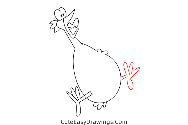 how to draw a funny chicken - www.cuteeasydrawings.com